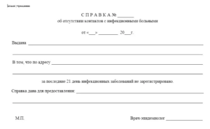 справка о эпидокружении